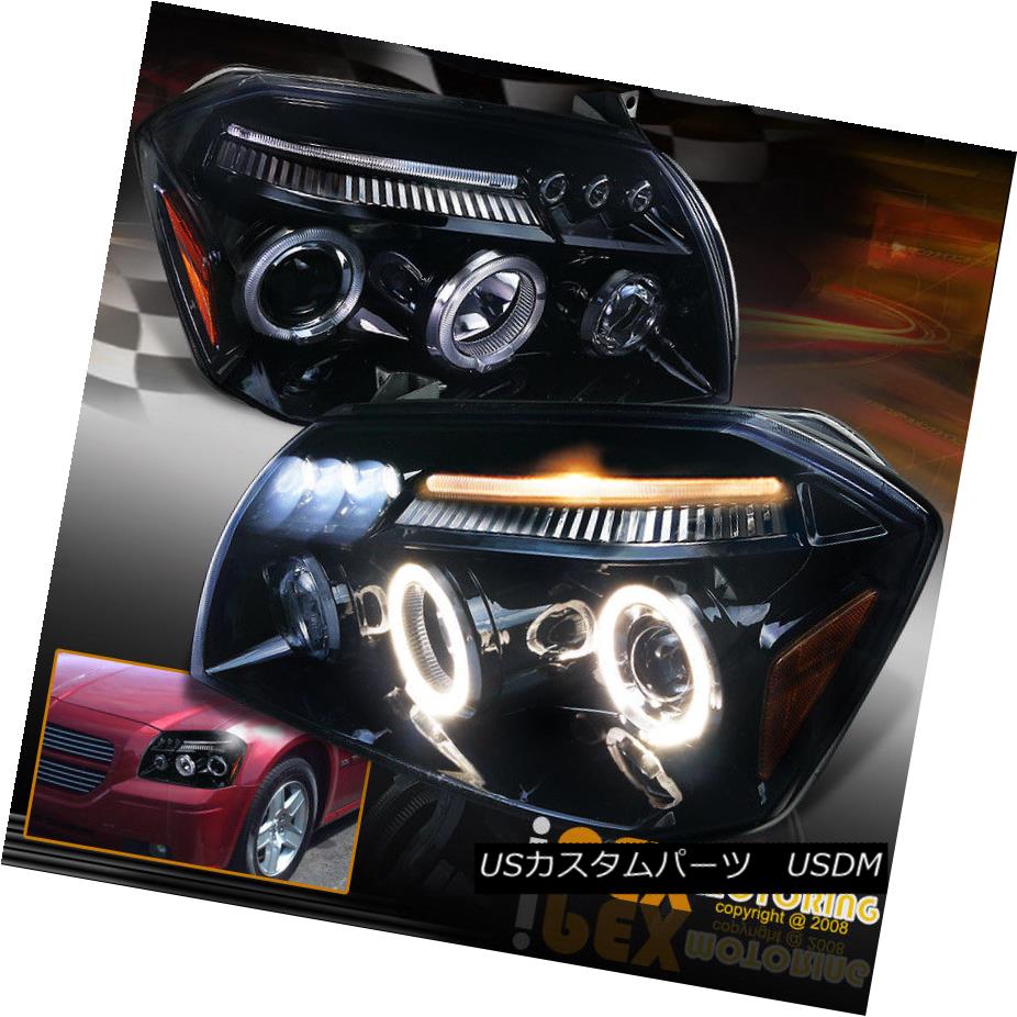 ヘッドライト 2005 2006 2007 Dodge Magnum SUPER HALOS Projector LED Headlights In Glossy Black 2005年2006年2007年Dodge Magnum SUPER HALOSプロジェクターLEDヘッドライトGlossy Black 【並行輸入品】