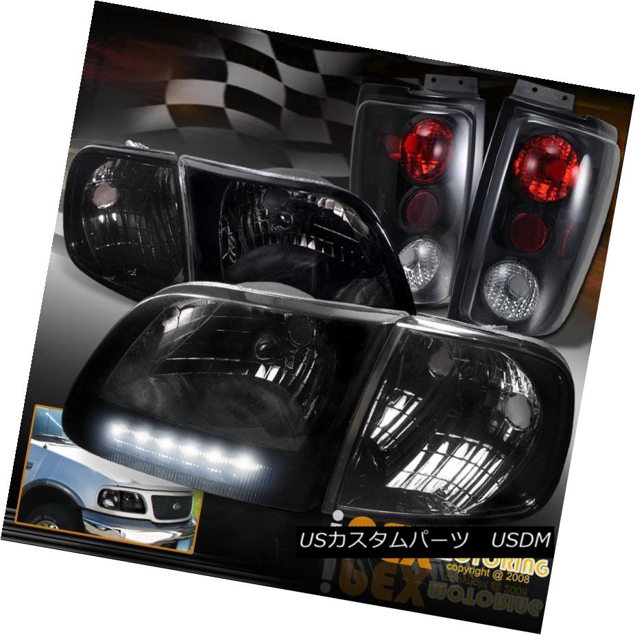 ヘッドライト 1997-2002 Ford Expedition LED Smoke Headlight + Corner + Dark Smoke Tail Light 1997?2002年フォード遠征LED煙ヘッドライト+コーナー+ダークスモークテールライト 【並行輸入品】