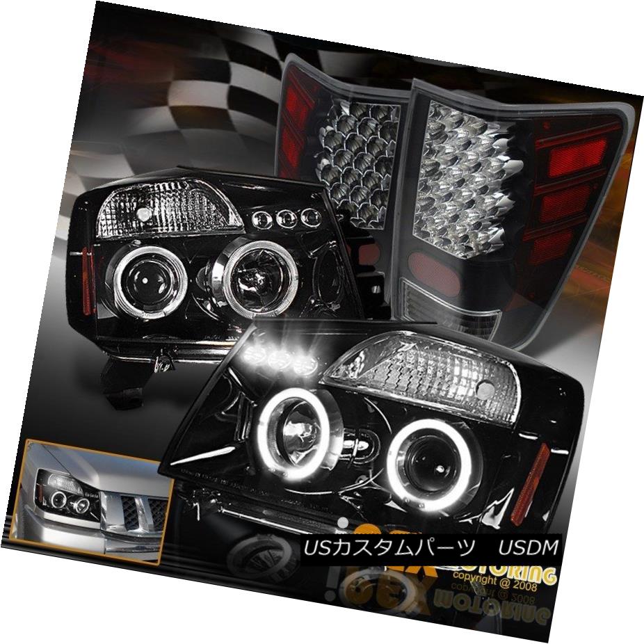 ヘッドライト For 04-14 Nissan Titan Halo Projector PIANO BLACK Headlight +FULL LED Tail Light 04-14日産タイタンヘイロープロジェクターPIANO BLACKヘッドライト+ FULL LEDテールライト 【並行輸入品】