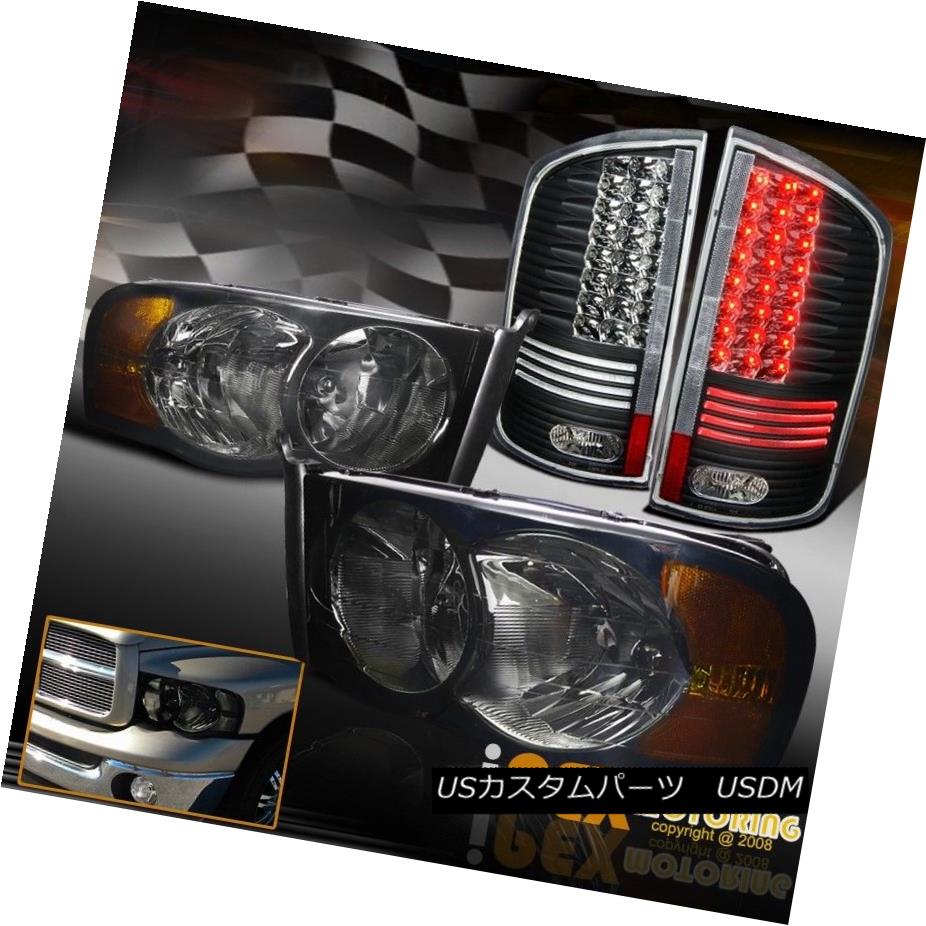 ヘッドライト 2002-2005 Dodge Ram [New Shadow Edition] Head Light + Bright LED Black Tail Lamp 2002-2005ダッジラム[新シャドウエディション]ヘッドライト+ブライトLEDブラックテールランプ 【並行輸入品】