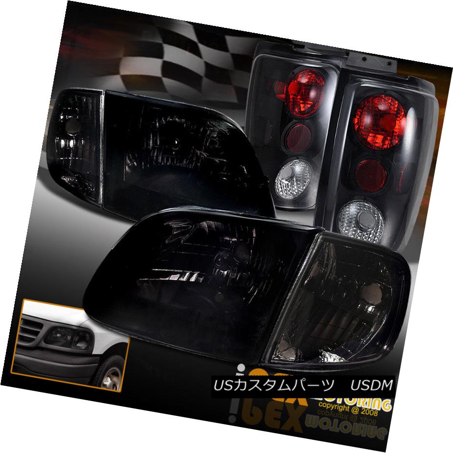 ヘッドライト 1997-2002 Ford Expedition Smoke Euro Headlights + Signal + Dark Smoke Tail Light 1997-2002フォード遠征煙ユーロヘッドライト+信号+ダークスモークテールライト 【並行輸入品】