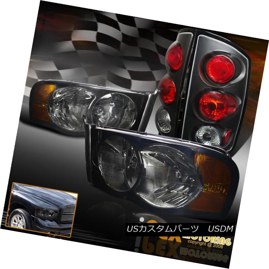 ヘッドライト 4PC Combo 2002-2005 Dodge Ram 1500 2500 3500 Smoke Headlight + Black Tail Light 4PC Combo 2002-2005 Dodge Ram 1500 2500 3500スモークヘッドライト+ブラックテールライト 【並行輸入品】