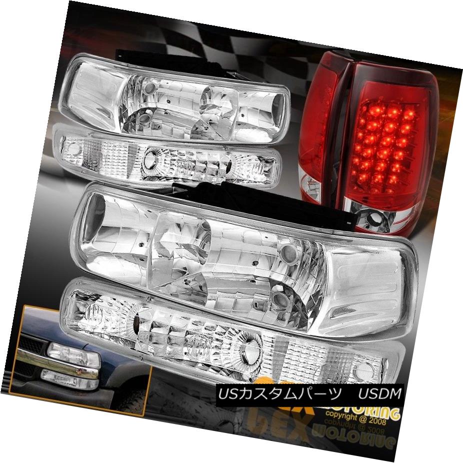 ヘッドライト 1999-2002 Chevy Silverado Chrome Headlight W/ Bumper Signal + LED Red Tail Light 1999-2002シボレーシルバラードクロームヘッドライトW /バンパーシグナル+ LEDレッドテールライト 【並行輸入品】