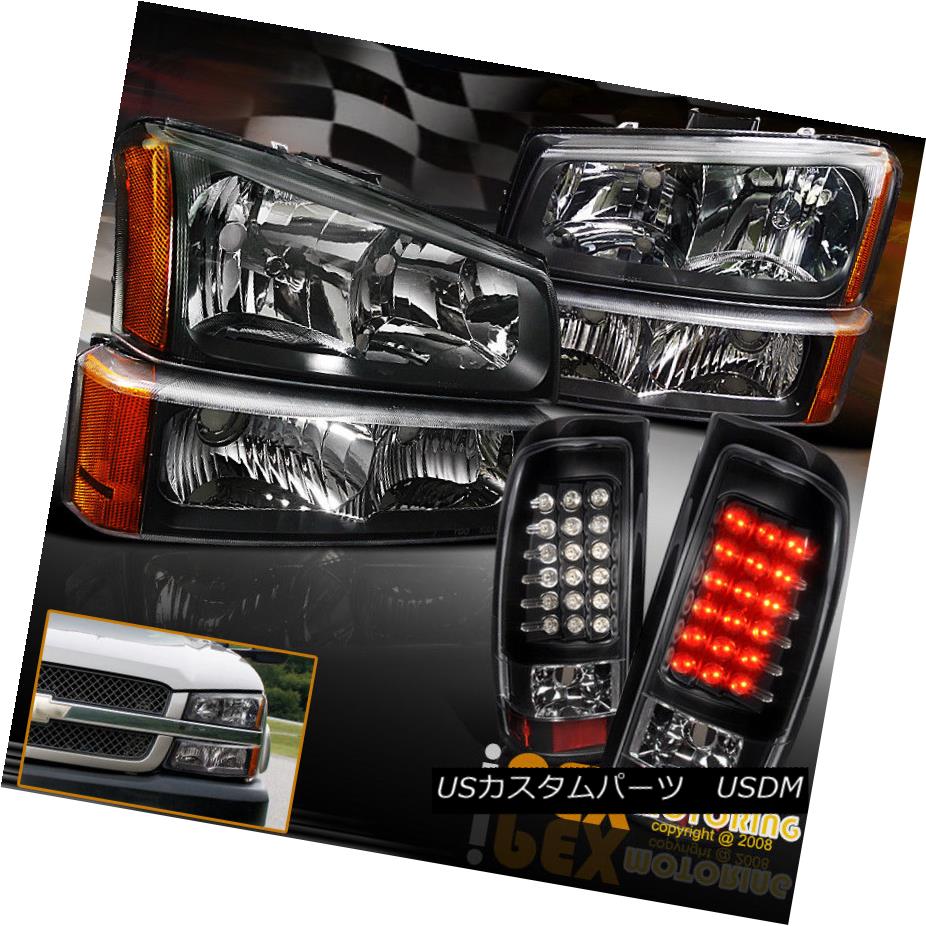 ヘッドライト 2003-2006 Silverado 1500 2500 3500 Black Headlight +Signal+ LED Black Tail Light 2003-2006 Silverado 1500 2500 3500ブラックヘッドライト+信号+ LEDブラックテールライト 【並行輸入品】