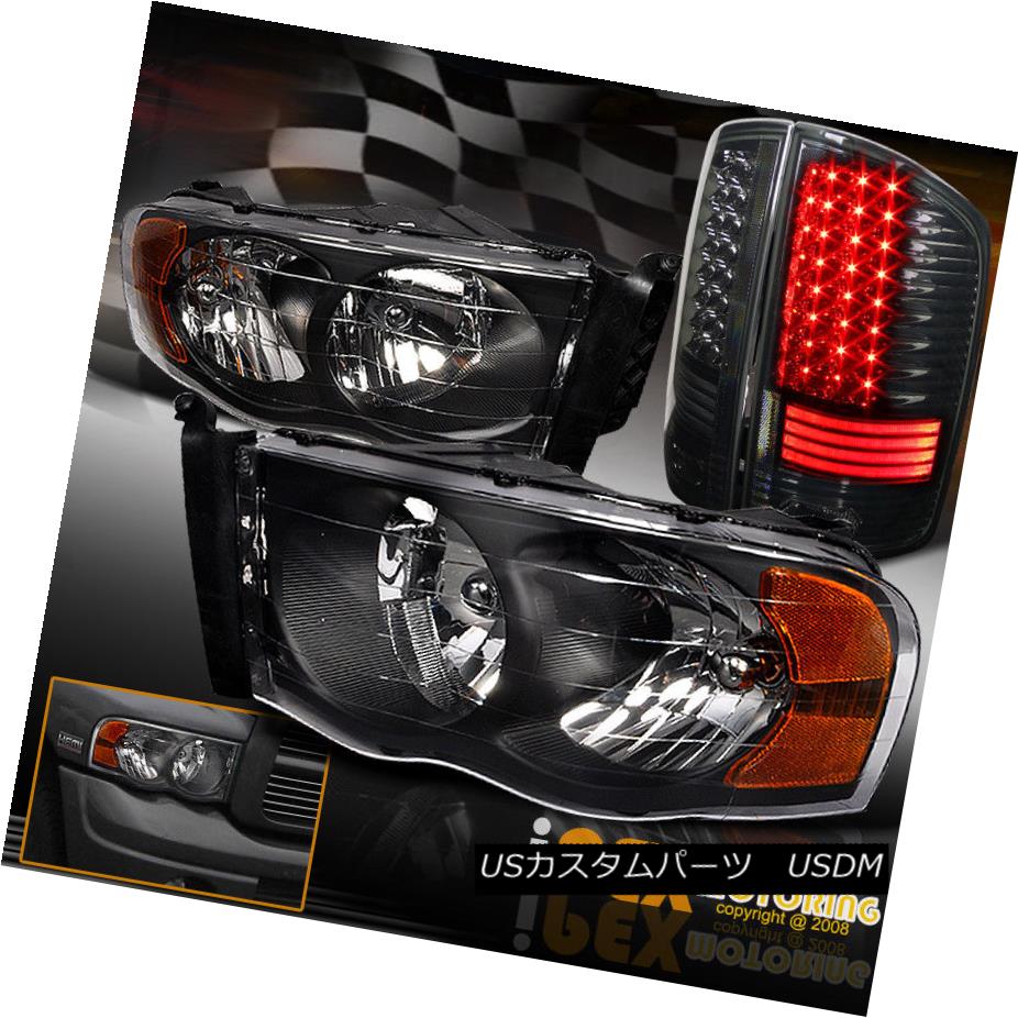 ヘッドライト 2002-2005 Dodge Ram 1500 2500 3500 Black Headlights + Special LED Tail Lights 2002-2005 Dodge Ram 1500 2500 3500ブラックヘッドライト+特殊LEDテールライト 【並行輸入品】