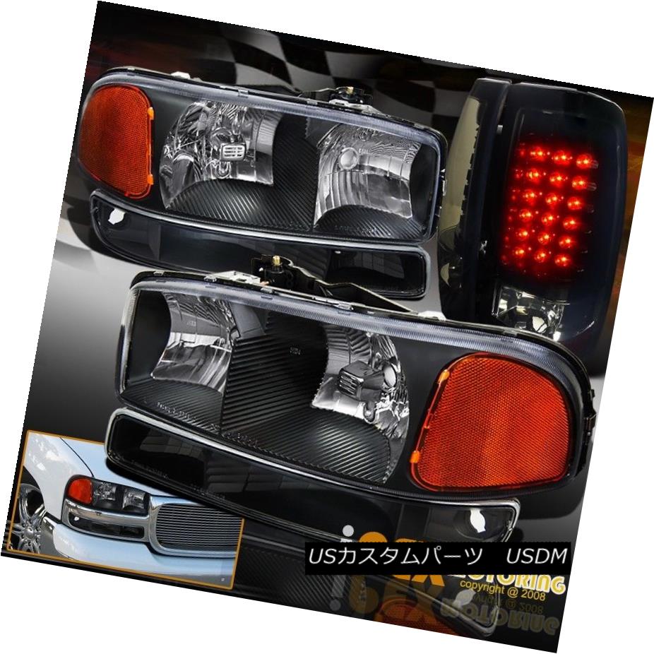 ヘッドライト 1999-2003 GMC Sierra Black Headlights + Signal Light + Dark Smoke LED Tail Light 1999-2003 GMC Sierra Blackヘッドライト+シグナルライト+ダークスモークLEDテールライト 【並行輸入品】