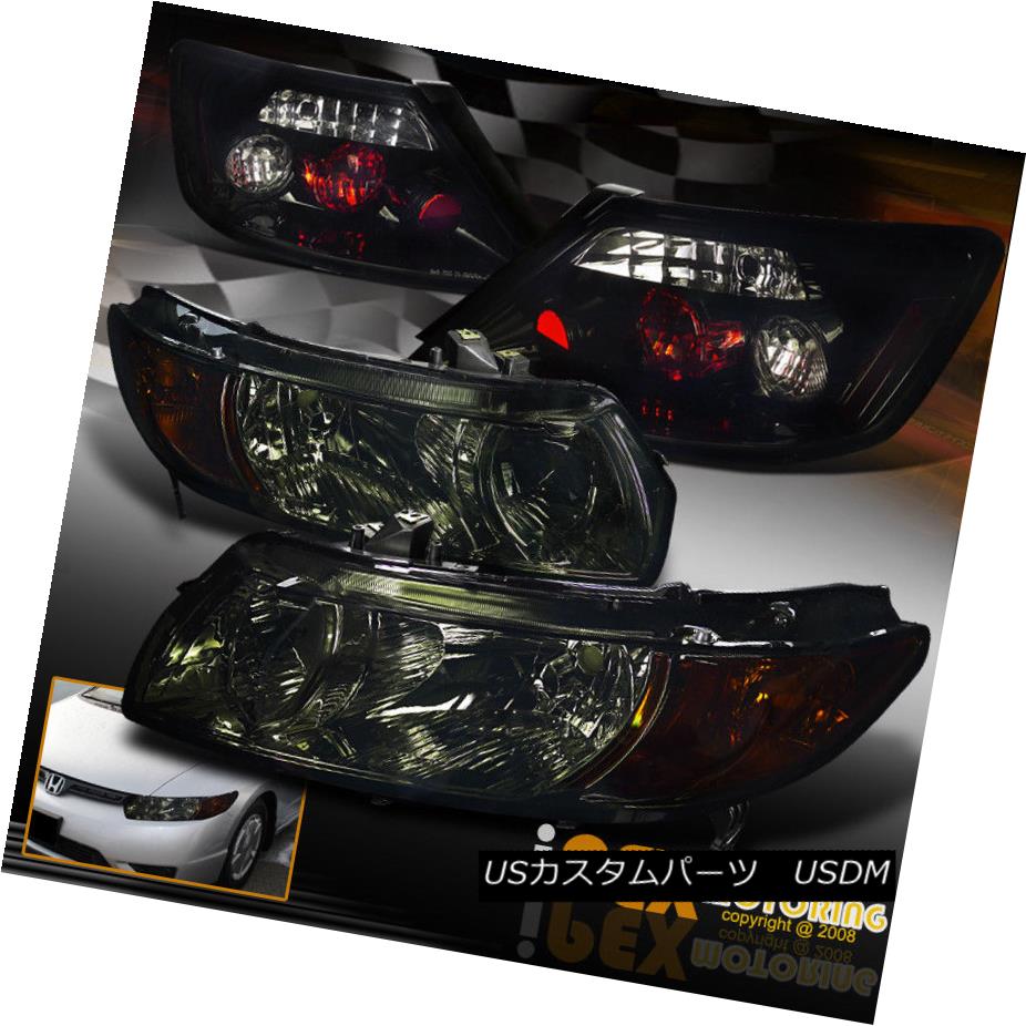 ヘッドライト 2006-2011 Honda Civic 2Dr [ COMPLETE SET ] Smoke Headlight+Dark Smoke Tail Light 2006-2011 Honda Civic 2Dr [完全セット]スモークヘッドライト+ダークスモークテールライト 【並行輸入品】