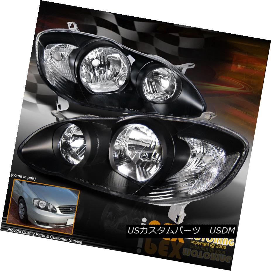 ヘッドライト Pair 2003-2008 Toyota Corolla Black Headlights Assembly Driver+Passenger Side ペア2003-2008トヨタカローラブラックヘッドライト組立ドライバー+パッセンジャー 【並行輸入品】