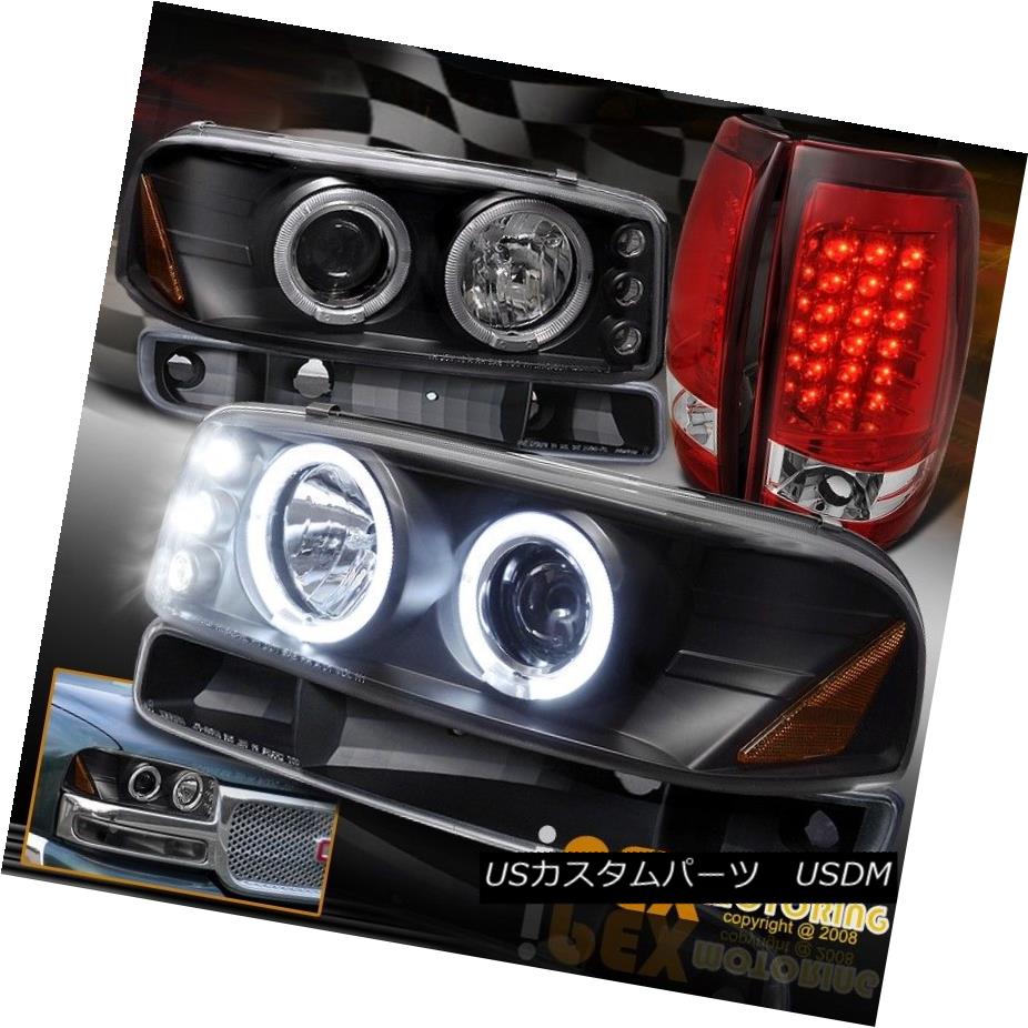 ヘッドライト 1999-2003 GMC Sierra Halo Projector Black Head Light + Signal+ LED Red Tail Lamp 1999-2003 GMC Sierra Haloプロジェクターブラックヘッドライト+信号+ LEDレッドテールランプ 【並行輸入品】