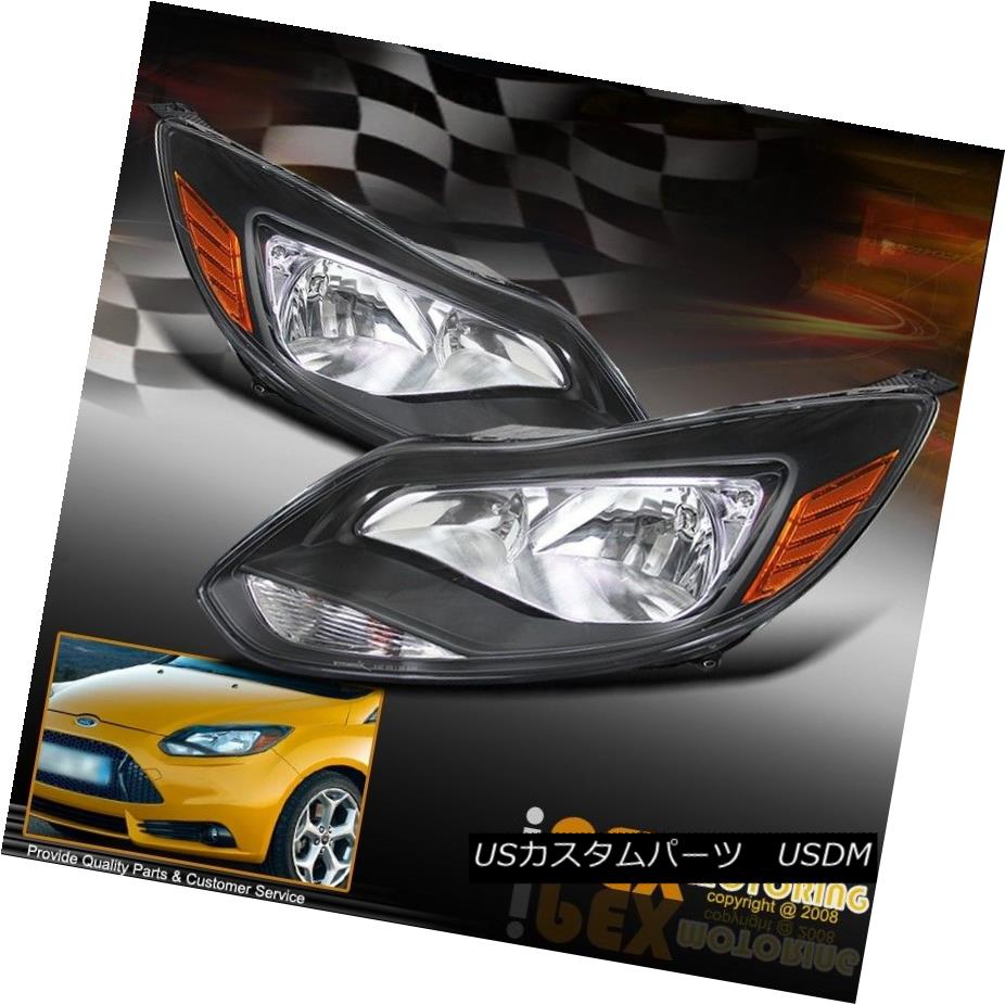ヘッドライト Brand New 2012 2013 2014 Ford Focus Black Headlights Driver + Passenger Brand New 2012 2013 2014 Ford Focusブラックヘッドライトドライバー+パッセンジャー 【並行輸入品】