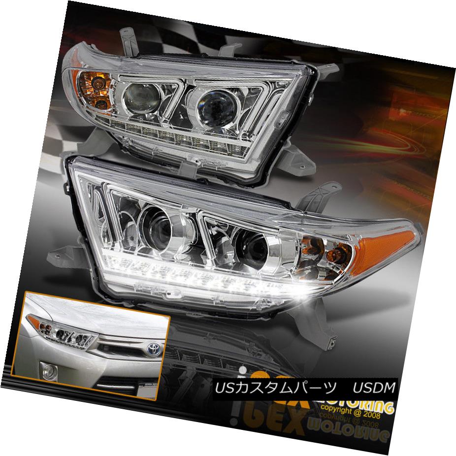 ヘッドライト 2011-2013 Toyota Highlander Bright [ LED DRL Light ] Projector Headlights Chrome 2011-2013トヨタハイランダーブライト[LED DRLライト]プロジェクターヘッドライトクローム 【並行輸入品】