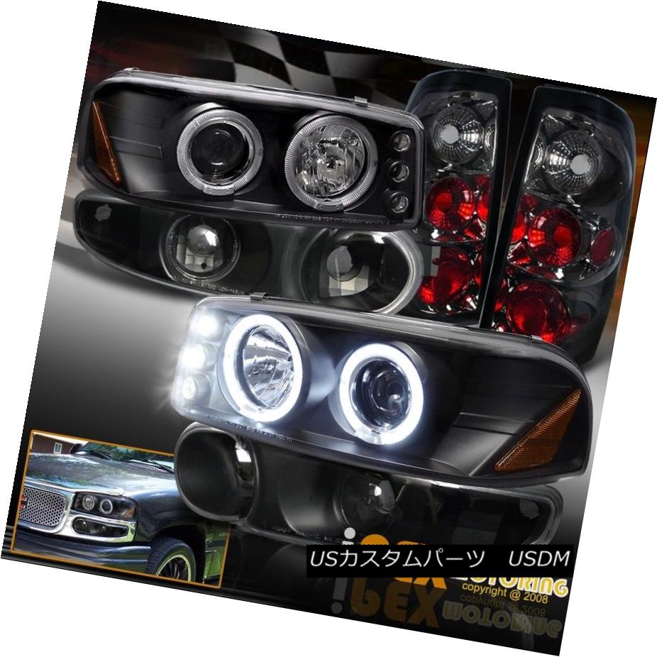 ヘッドライト 2004-2006 GMC Sierra 1500 Denali Halo Projector LED Black Headlight + Tail Light 2004-2006 GMC Sierra 1500 Denali HaloプロジェクターLEDブラックヘッドライト+テールライト 【並行輸入品】