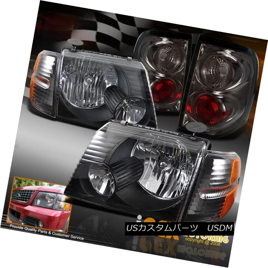 ヘッドライト 2002-2005 Ford Explorer 4Dr SUV Black Headlight + Signal Light+ Smoke Tail Light 2002-2005 Ford Explorer 4Dr SUVブラックヘッドライト+シグナルライト+スモークテールライト 【並行輸入品】