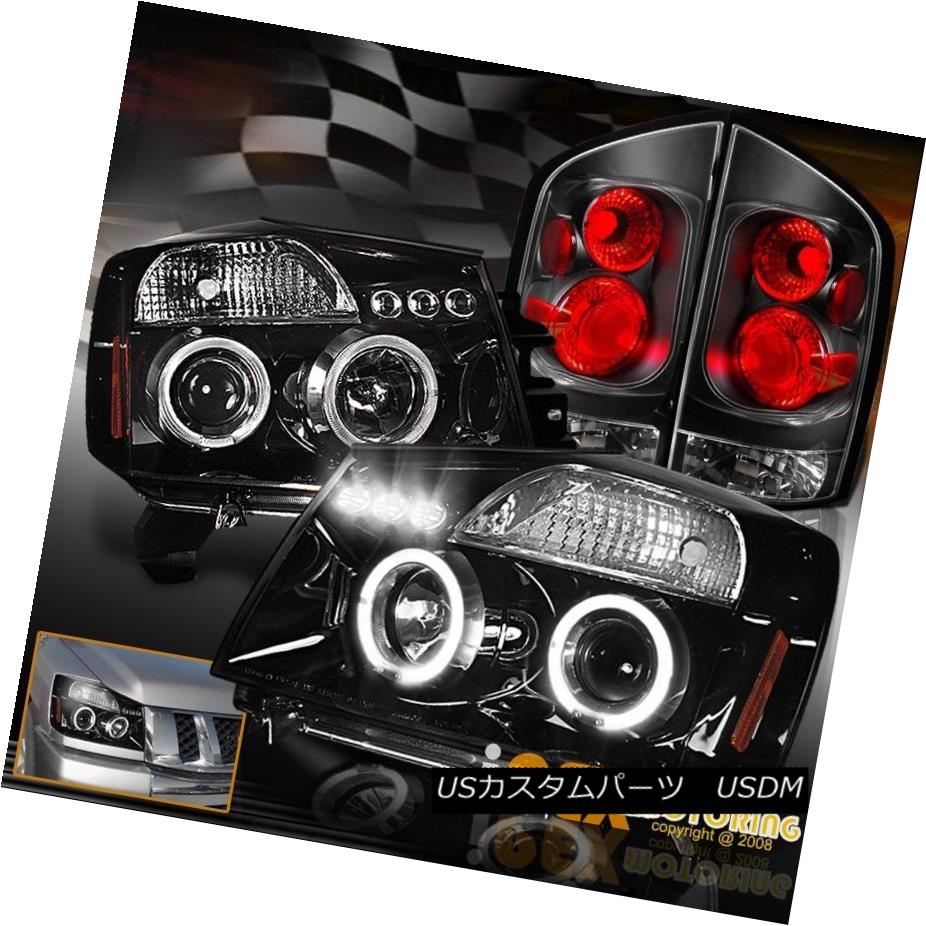 ヘッドライト For 05-07 Nissan Armada Halo Projector [Black-Smoked] Headlights + Tail Light 05-07日産アルマダハロープロジェクター[ブラックスモーク]ヘッドライト+テールライト 【並行輸入品】