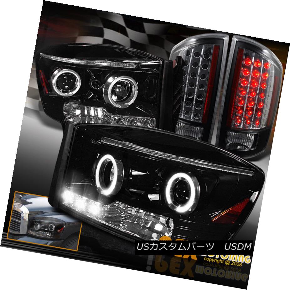 ヘッドライト SHINY BLACK 2007-2008 Dodge Ram Halo Projector Headlights + LED Tail Lights SHINY BLACK 2007-2008 Dodge Ram Haloプロジェクターヘッドライト+ LEDテールライト 【並行輸入品】