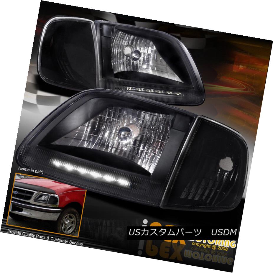 ヘッドライト 1997-2002 Ford F150 / 97-02 Expedition LED Headlight + Signal Corner Light Black 1997-2002 Ford F150 / 97-02遠征LEDヘッドライト+信号コーナーライトブラック 【並行輸入品】