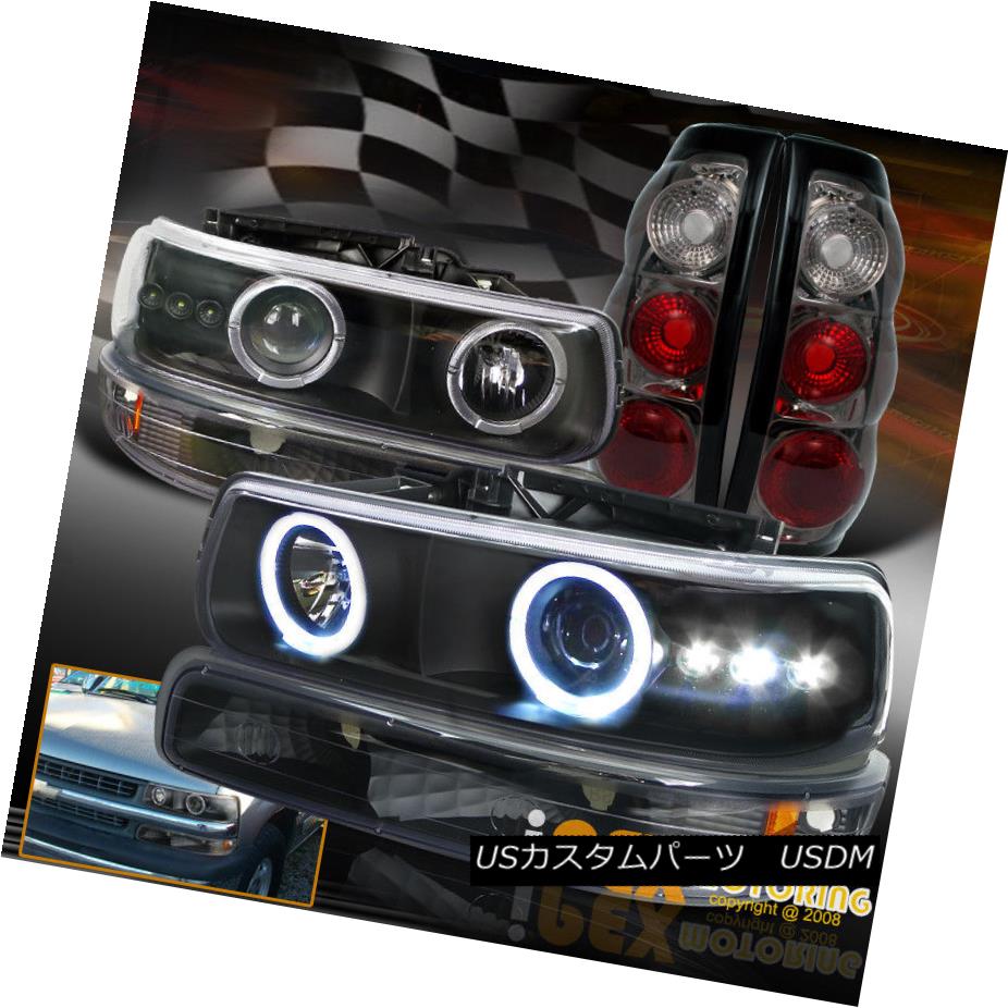 ヘッドライト New 1999-2002 Silverado Halo Projector Black Headlight +Signal +Smoke Tail Light New 1999-2002 Silverado Haloプロジェクターブラックヘッドライト+信号+スモークテールライト 【並行輸入品】
