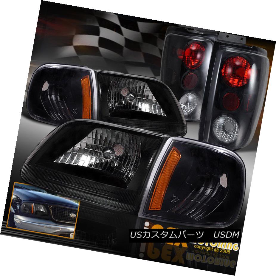 ヘッドライト 1997-2002 Ford Expedition Black Headlight +Corner Signals+ Dark Smoke Tail Light 1997-2002フォード遠征ブラックヘッドライト+コーナー信号+ダークスモークテールライト 【並行輸入品】