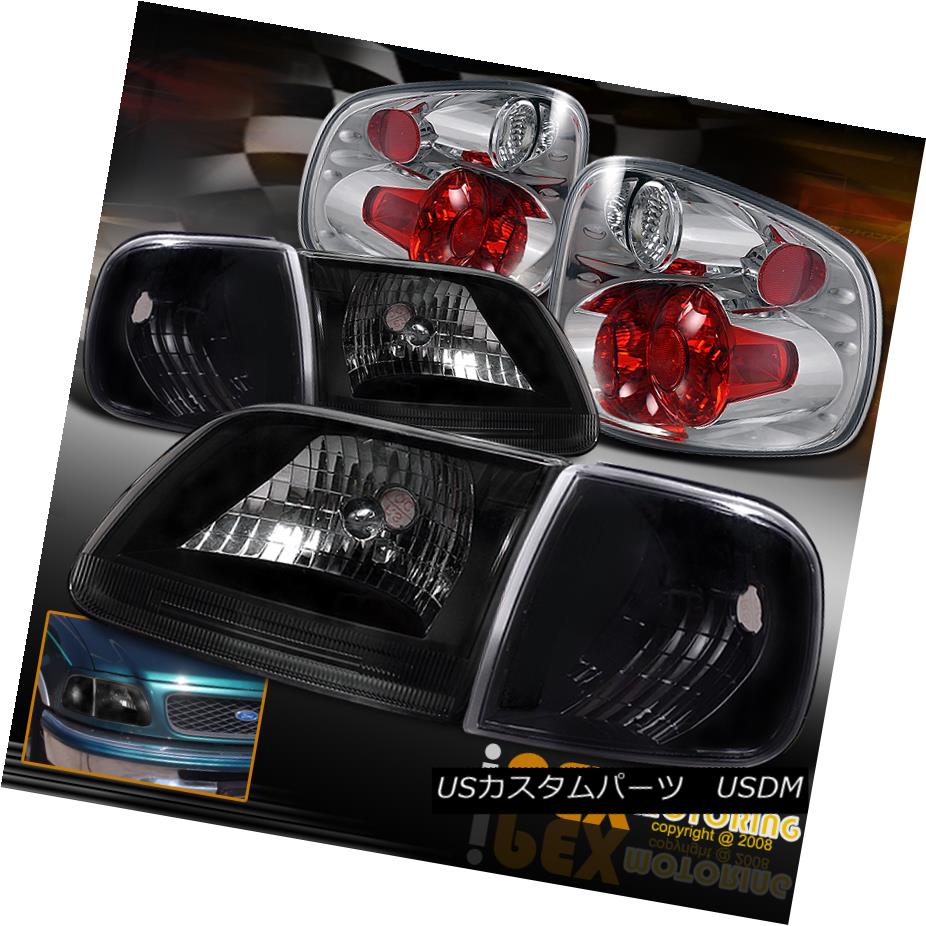 ヘッドライト For FlareSide 1997-2000 Ford F150 Black Head Light + \