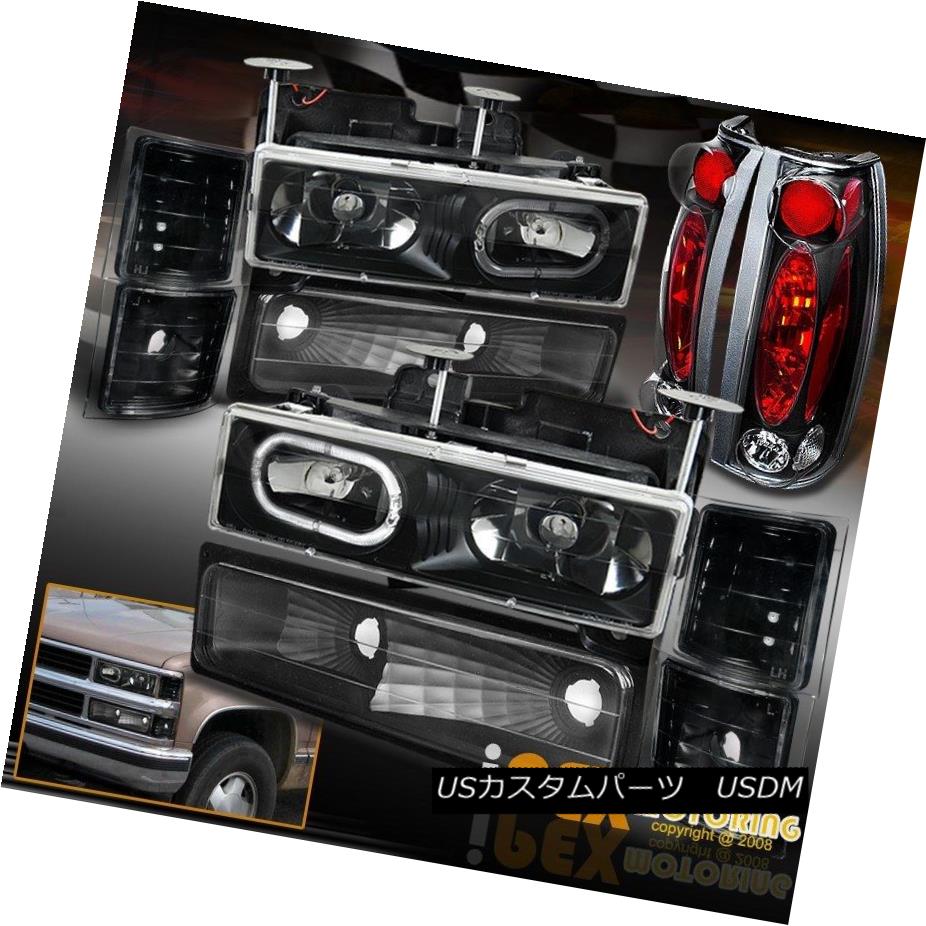 ヘッドライト 94-98 Chevy Suburban Silverado Tahoe [Black 10Piece] Halo Headlight + Tail Light 94-98シボレー郊外シルバラードタホ[ブラック10ピース]ヘビーヘッドライト+テールライト 【並行輸入品】