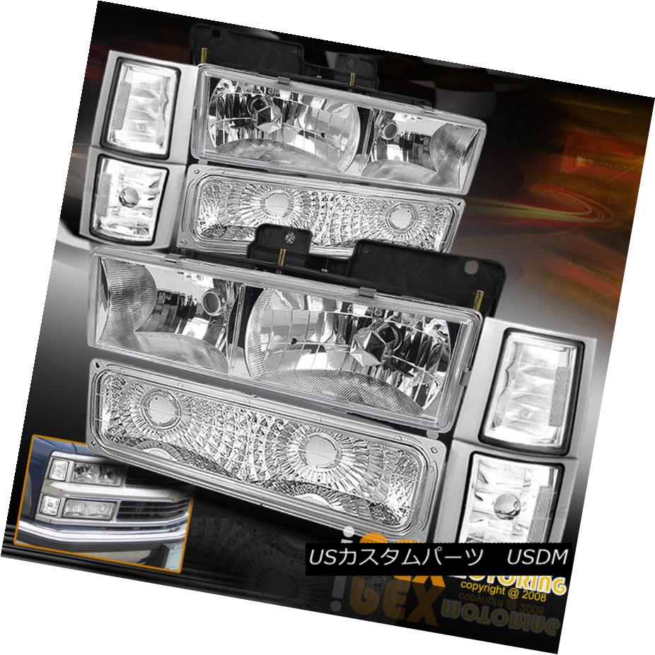 ヘッドライト 1994-1998 GMC Sierra/Suburban/Yukon (8Pcs) Chrome Head Light+Corner+Bumper Lamp 1994-1998 GMC Sierra / Suburba n / Yukon（8Pcs）クロームヘッドライト+コーナー+ B ランプ 【並行輸入品】