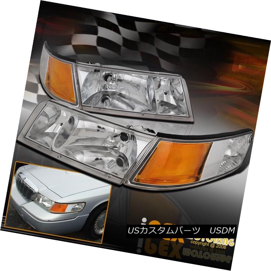 ヘッドライト 1998-2002 Mercury Grand Marquis Chrome Headlights W/ Clear Corner Signal Lights 1998-2002 Mercury Grand MarquisクロームヘッドライトW /クリアコーナー信号灯 【並行輸入品】 38,396円