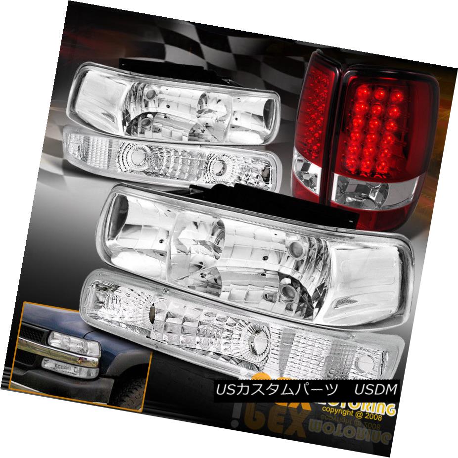 ヘッドライト 2000-2006 Chevy Suburban Tahoe Chrome Headlights+Signal Light+LED Red Tail Light 2000-2006シボレー郊外のタホクロームヘッドライト+シグの ナルライト+ LEDレッドテールライト 【並行輸入品】