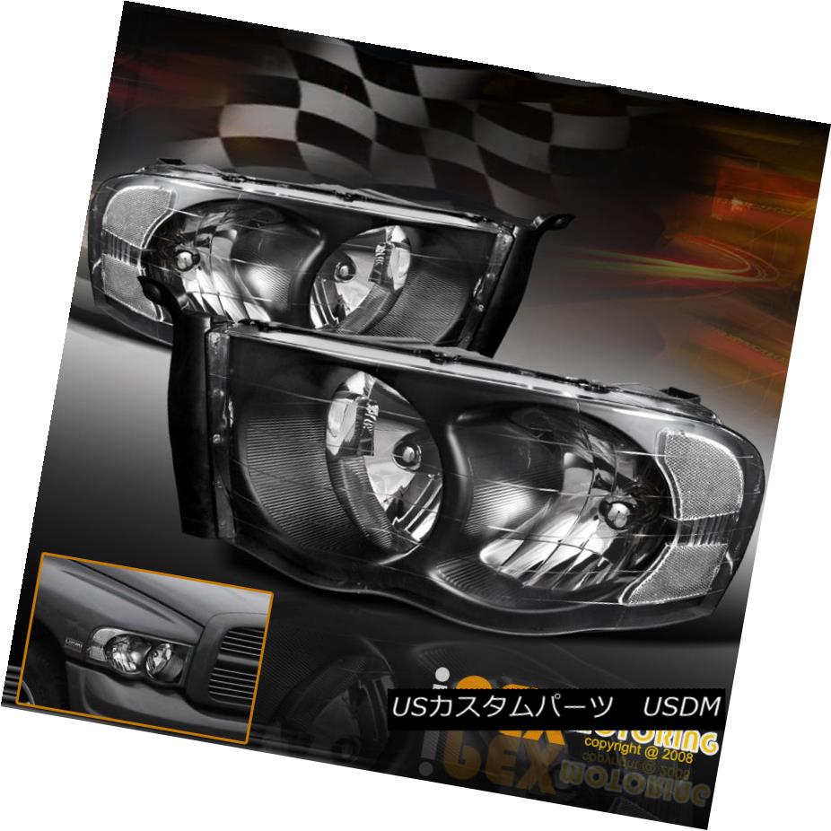 ヘッドライト HOT New 2002-2005 Dodge RAM 1500 2500 3500 Black Headlights Headlamps W/ Bulbs HOT NEW 2002-2005 Dodge RAM 1500 2500 3500ブラックヘッドライトヘッドランプW / Bulbs 【並行輸入品】
