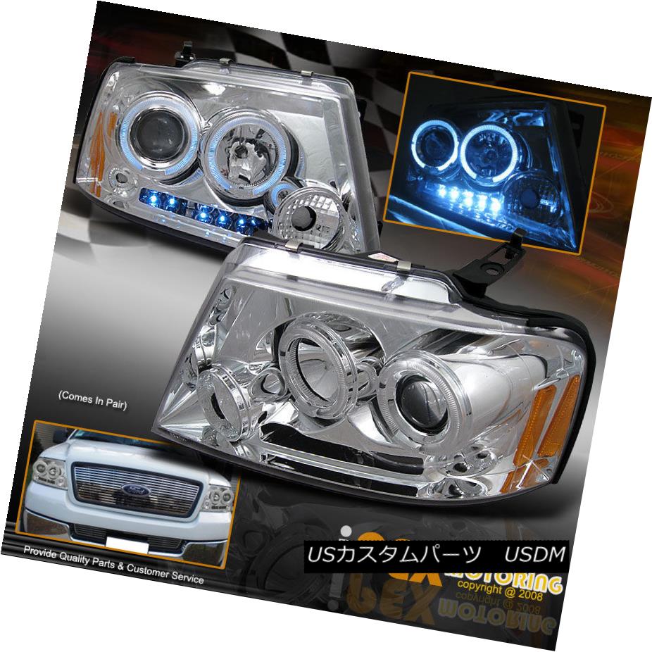 輝い ライト ランプ Stylesideデュアル ハロー プロジェクターledヘッドライトヘッドランプ クローム F150 Ford 04 08 Chrome Headlamp Headlights Led Projector Halo Dual Styleside F150 Ford 04 08 ヘッドライト Zambettis Com