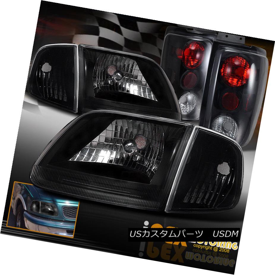 ヘッドライト NEW 1997-2002 Ford Expedition Black Headlight + Signals +Dark Smoke Tail Light NEW 1997-2002 Ford Expeditionブラックヘッドライト+シグナル+ダークスモークテールライト 【並行輸入品】