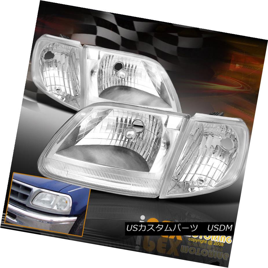 ヘッドライト NEW 1997-2003 Ford F150/ 97-02 Expedition Headlight + Corner Signal Light Chrome NEW 1997-2003 Ford F150 / 97-02遠征ヘッドライト+コーナー信号ライトクロム 【並行輸入品】