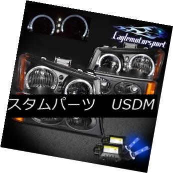 ヘッドライト [LED Halo] 2003-2006 Chevy Silverado/Avalanche Black Headlights+10000K Slim HID [LED Halo] 2003-2006 Chevy Silverado / Aval アンカーブラックヘッドライト+ 100 00KスリムHID 【並行輸入品】