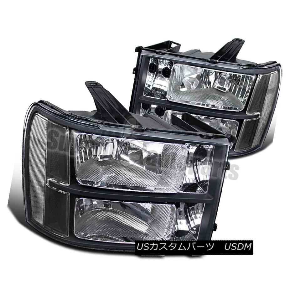 ヘッドライト 2007-2013 GMC Sierra Pickup Black Headlights Clear 2007-2013 GMC Sierraピックアップブラックヘッドライトクリア 【並行輸入品】