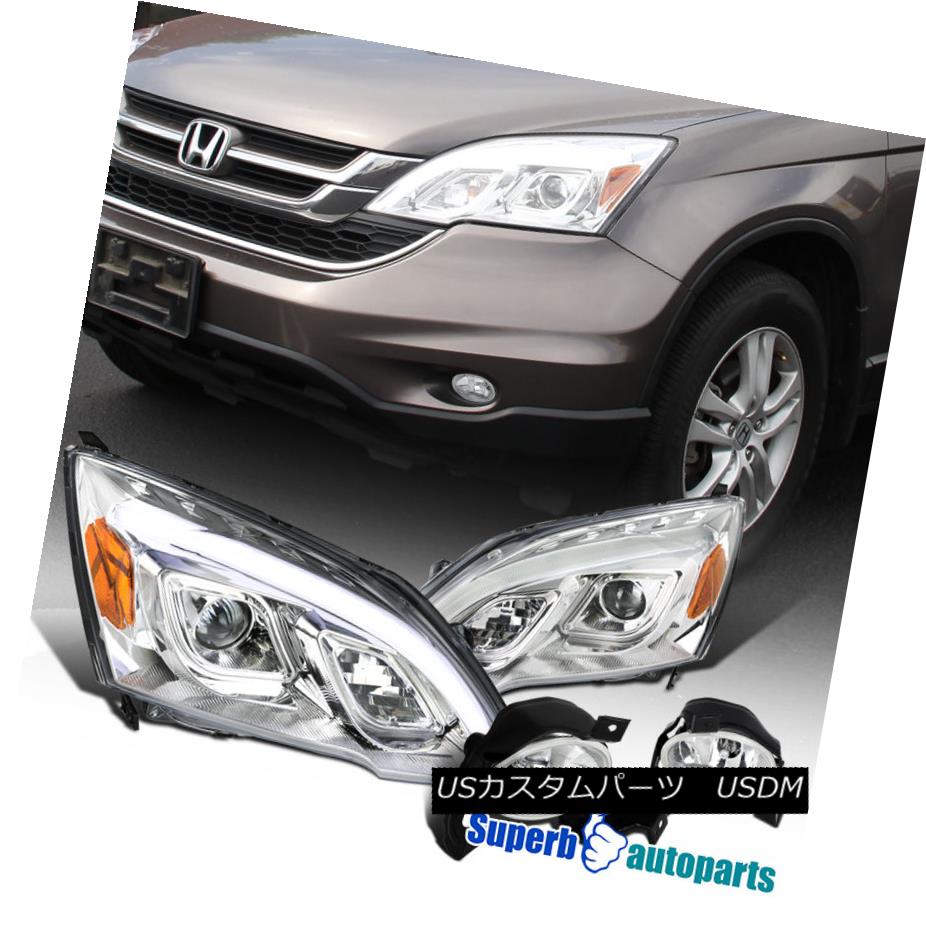 ヘッドライト 10-11 Fit Honda CRV Chrome LED DRL Projector Headlights+Driving Fog Lamps+Switch 10-11ホンダCRVクロームLED DRLプロジェクターヘッドライト+ドライ フォグランプ+スイッチ 【並行輸入品】 65,824円