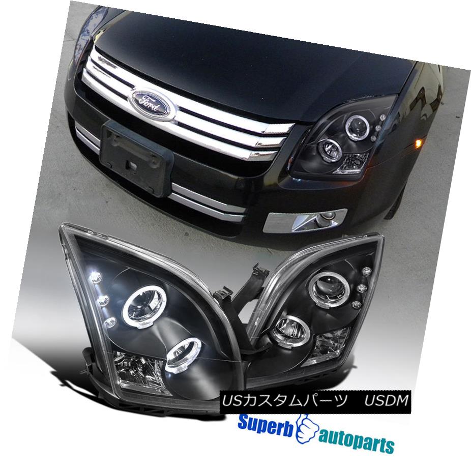 ヘッドライト 2006-2009 Ford Fusion Led Halo Rim Projector Headlights Black SpecD Tuning 2006 - 2009年フォードフュージョンLed Halo Rimプロジェクターヘッドライトブラックスペックチューニング 【並行輸入品】