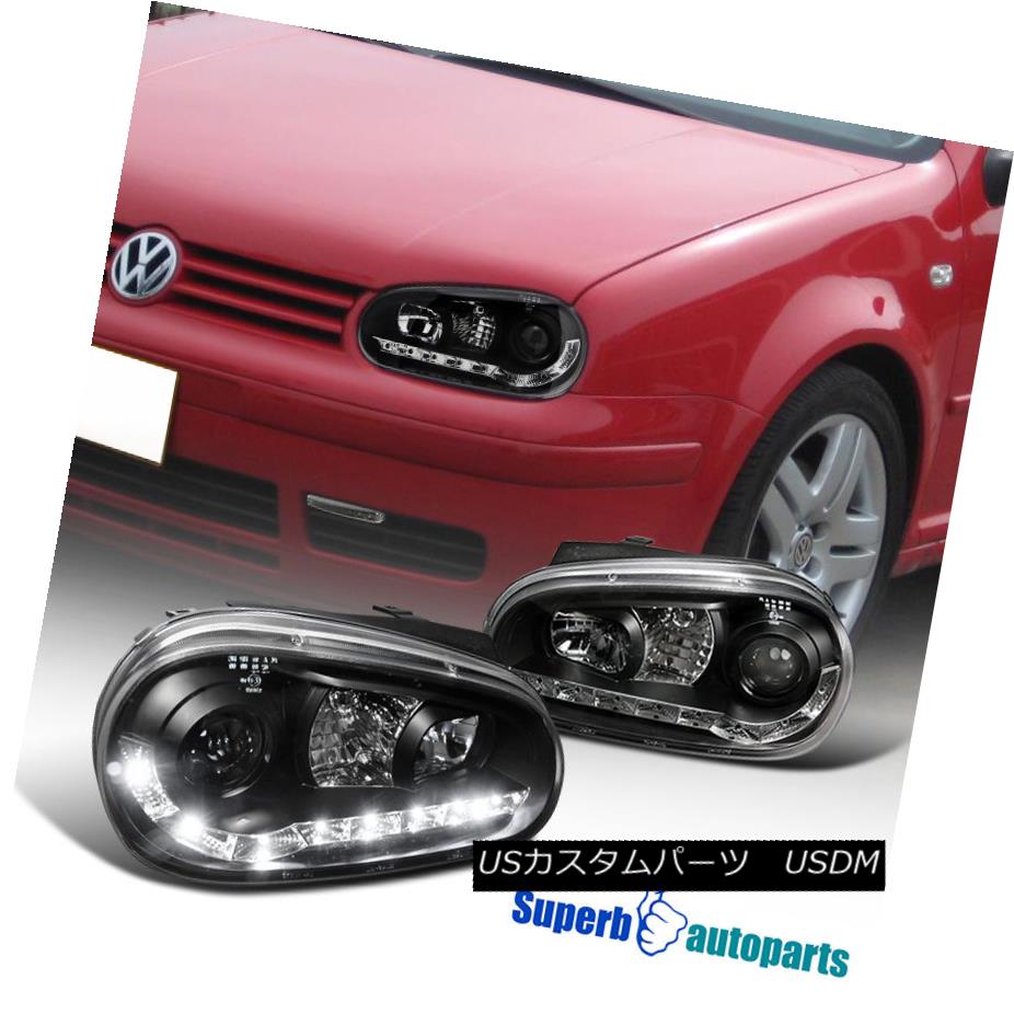 ヘッドライト For 1999-2006 Golf Led Strip Smoke Projector Headlights Lamps Black SpecD Tuning 1999 - 2006年のゴルフのストリップ煙プロジェクターヘッドライトランプの黒の仕様チューニング 【並行輸入品】
