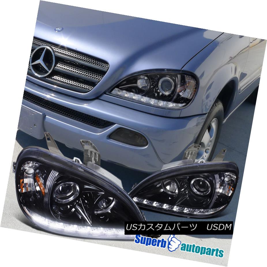ヘッドライト 02-05 Benz W163 ML-Class LED DRL Smoke Projector Headlights Glossy Black ML320 02-05ベンツW163 MLクラスLED DRL煙プロジェクターヘッドライト光沢ブラックML320 【並行輸入品】 50,754円