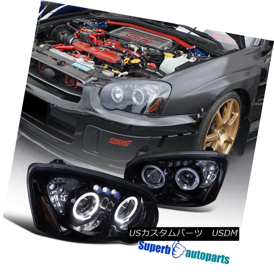 ヘッドライト For 2004-2005 Subaru Impreza Halo LED Projector Headlights Glossy Piano Black 2004 - 2005年スバルインプレッサハローLEDプロジェクターヘッドライト光沢のあるピアノブラック 【並行輸入品】