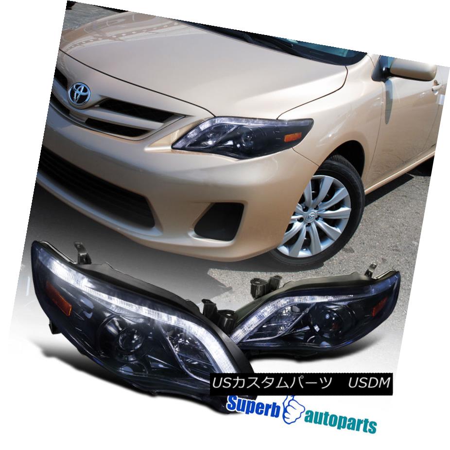 ヘッドライト 2011-2013 Toyota Corolla LED DRL Smoke Lens Projector Headlights Glossy Black 2011-2013トヨタカローラLED DRLスモークレンズプロジェクターヘッドライト光沢ブラック 【並行輸入品】 51,678円