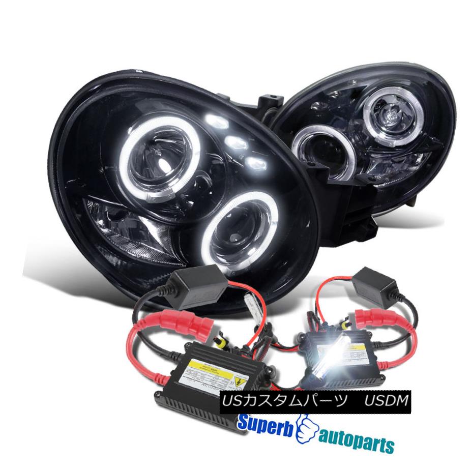 ヘッドライト For 02-03 Subaru Impreza LED Halo Projector Headlights Glossy Black+H1 Slim HID 02-03スバルインプレッサLEDハロープロジェクターヘッドライト光沢ブラック+ H1スリムHID 【並行輸入品】