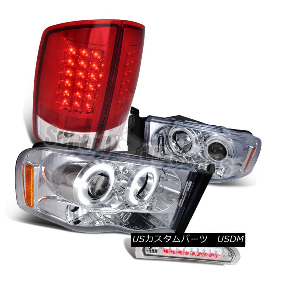 ヘッドライト 2002-2005 Dodge Ram Projector Headlights+Red LED Tail Lights+3rd Brake Lamps 2002-2005ダッジ・ラム・プロジェクター・ヘッドライト+レッドLEDテールライト+第3ブレーキランプ 【並行輸入品】