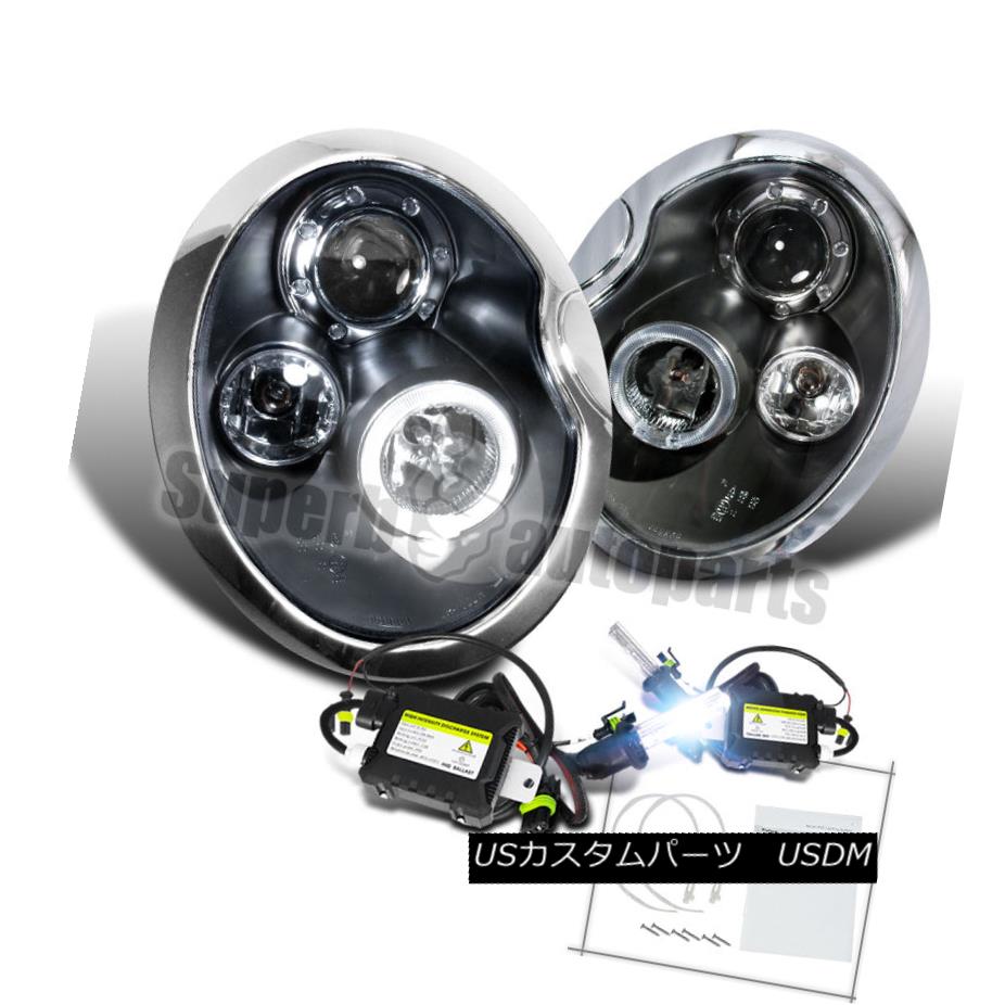 ヘッドライト 2002-2005 Mini Cooper LED Halo Projector Headlights Black+H1 Slim HID Kit 2002-2005ミニクーパーLEDハロープロジェクターヘッドライトブラック+ H1スリムHIDキット 【並行輸入品】