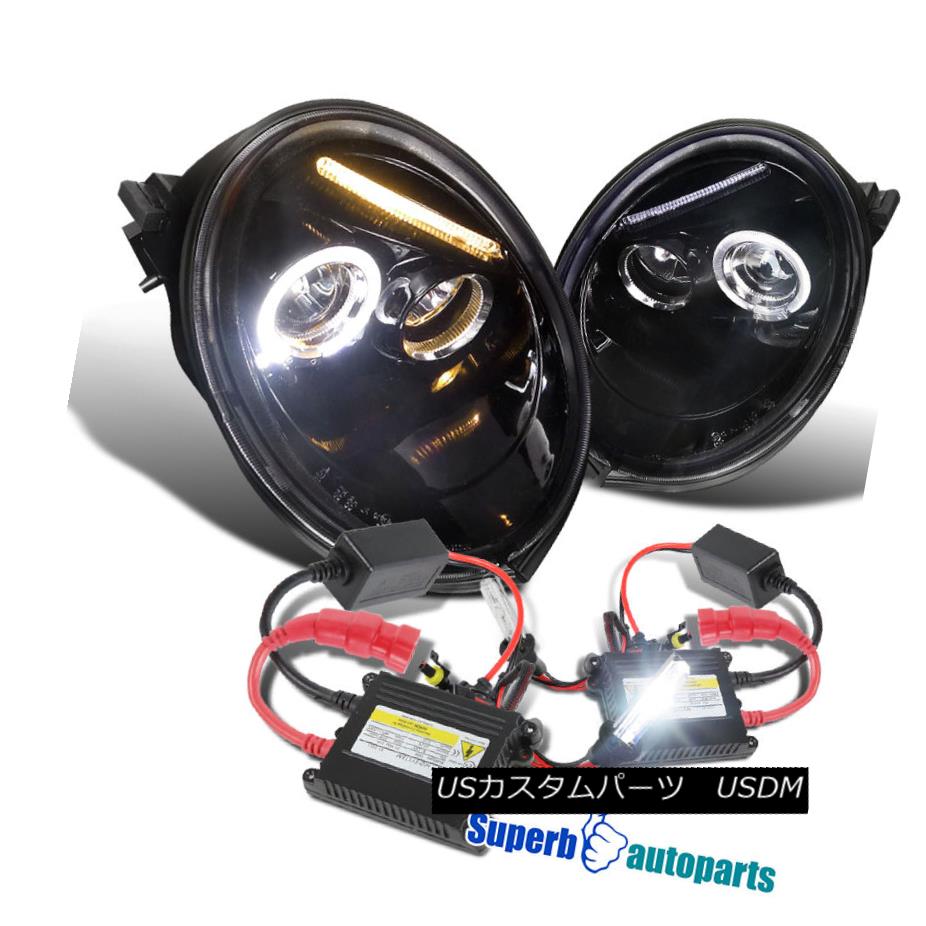 ヘッドライト For 1998-2005 Beetle Halo Projector Headlights Lamps Glossy Black+H1 Slim HID 1998?2005年ビートルハロープロジェクターヘッドライトランプ光沢ブラック+ H1スリムHID 【並行輸入品】