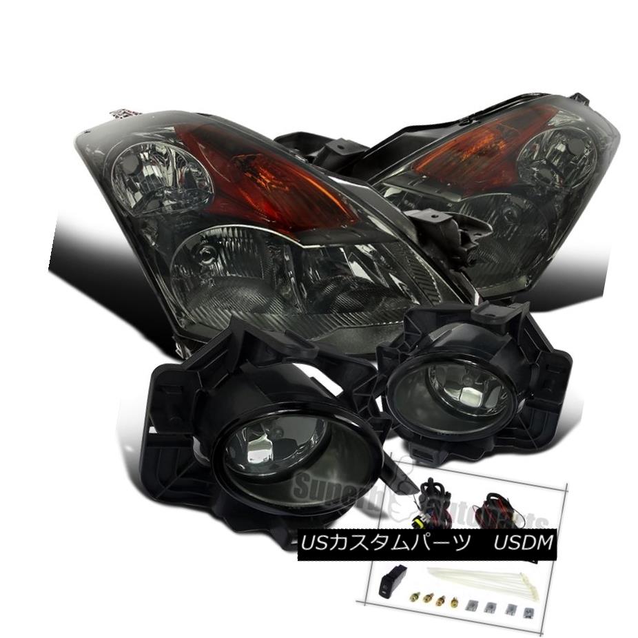 ヘッドライト Fit 2007-2009 Nissan Altima 4Dr Chrome Smoke Headlights+Smoke Lens Fog Lights フィット2007-2009日産アルティマ4Drクロームスモークヘッドライト+スモー レンズレンズフォグライト 【並行輸入品】
