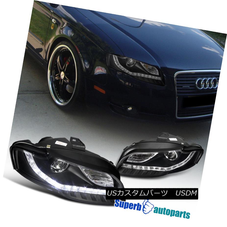 ヘッドライト For 2006-2008 Audi A4 Projector Headlights+Led DRL Lamps Black SpecD Tuning 2006 - 2008年Audi A4プロジェクターヘッドライト+ Led DRLランプBlack SpecD Tuning 【並行輸入品】