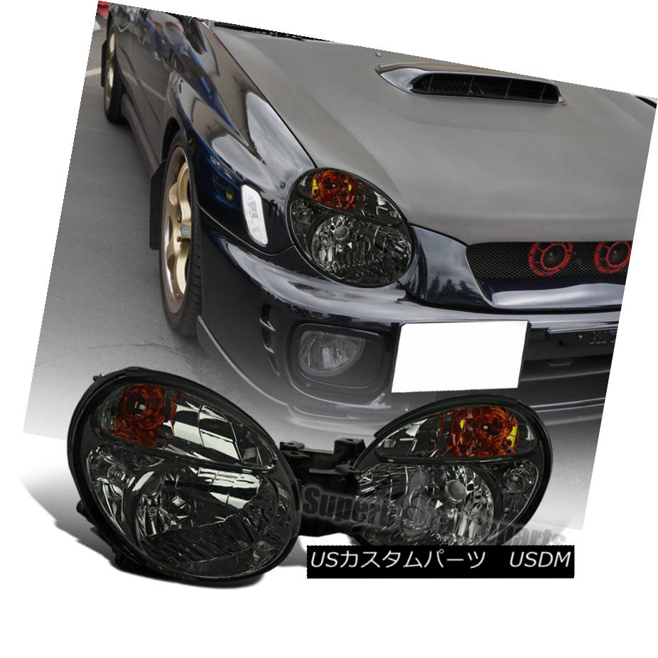 ヘッドライト For 2002-2003 Subaru Impreza WRX Headlights Smoke Head Lamps Pair Left+Right 2002?2003年スバルインプレッサWRXヘッドライトスモークヘッドランプペア左+右 【並行輸入品】