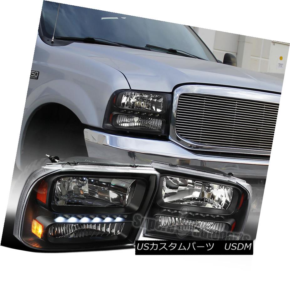 ヘッドライト Ford 99-04 F250 F350 Superduty 00-04 Excursion 1PC Black Clear LED Headlights Ford 99-04 F250 F350 Superduty 00-04エクスカーション1PCブラッククリアLEDヘッドライト 【並行輸入品】