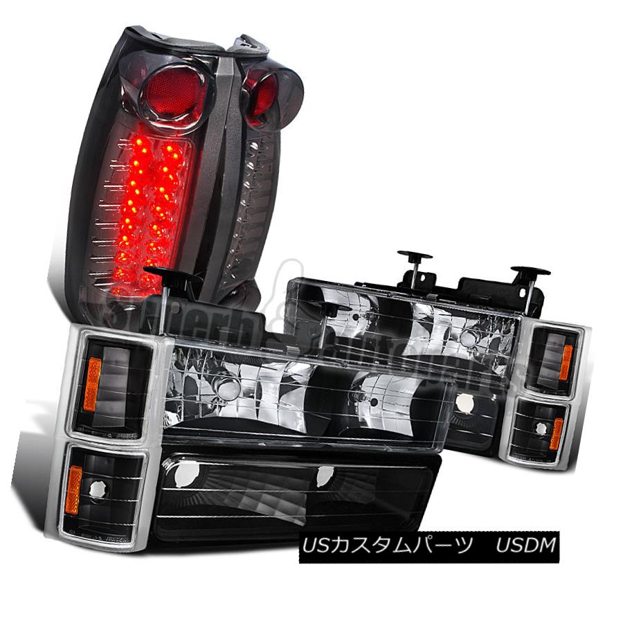 ヘッドライト 1994-1998 Silverado Black Headlight+Corner Bumper Lamp+LED Tail Lights Smoke 1994-1998 Silverado Blackヘッドライト+トウモロコシ erバンパーランプ+ LEDテールライトスモーク 【並行輸入品】