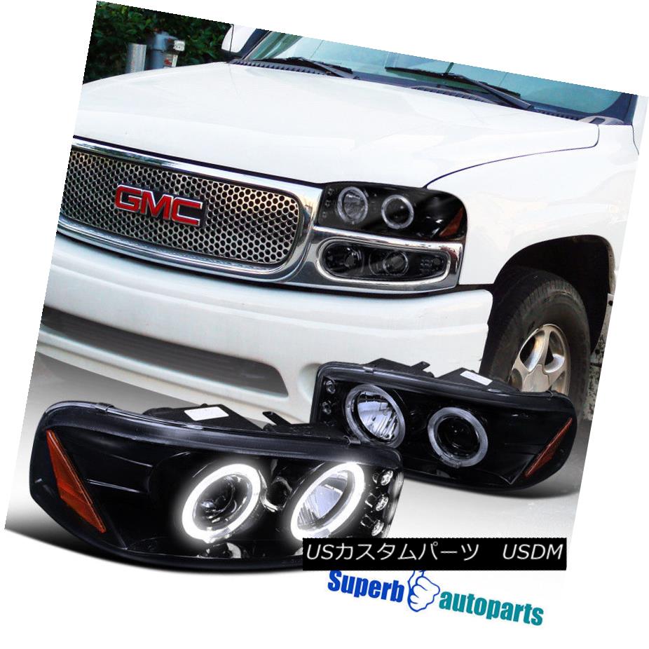 ヘッドライト 1999-2006 GMC Sierra Denali Halo Projector LED Head Lights Glossy Black / Smoke 1999-2006 GMC Sierra Denali HaloプロジェクターLEDヘッドライト光沢ブラック/スモーク 【並行輸入品】