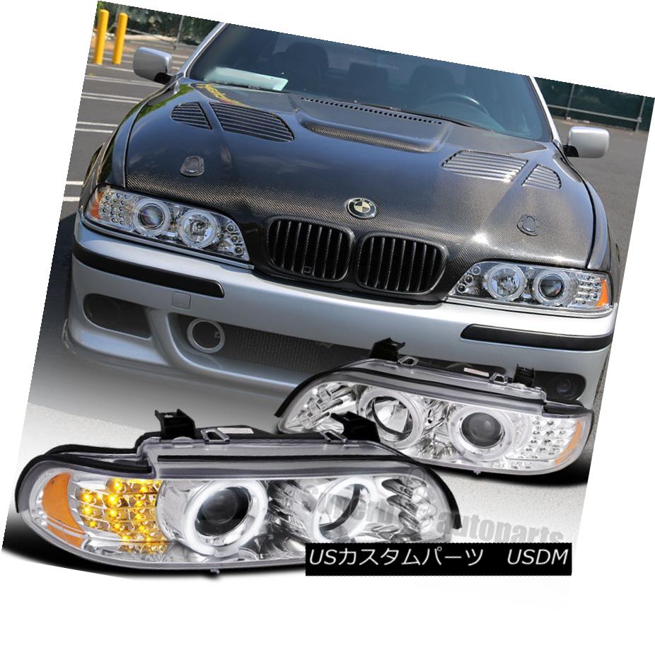 ヘッドライト 2001-2003 BMW E39 5-Series 525 530 LED Signal Halo Projector Headlights Chrome 2001-2003 BMW E39 5シリーズ525 530 LED信号ハロープロジェクターヘッドライトクローム 【並行輸入品】